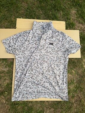 Hurricane Marsh Short-Sleeve Polo with Leaf Print